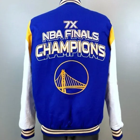 GOLDEN STATE WARRIORS 7 TIME NBA CHAMPIONSHIP JACKET IN STOCK S M L XL 2X
